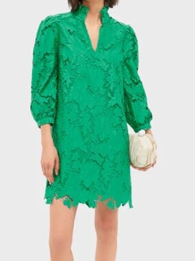 Pomander Place Tuckernuck Kelly Green Lace Cath Dress Large NWT